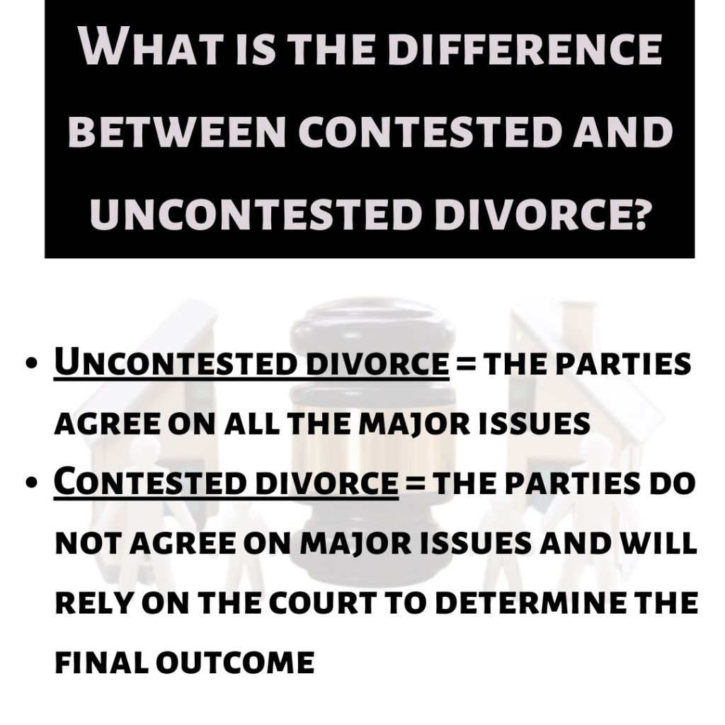 What is the difference between contested and uncontested divorce?
